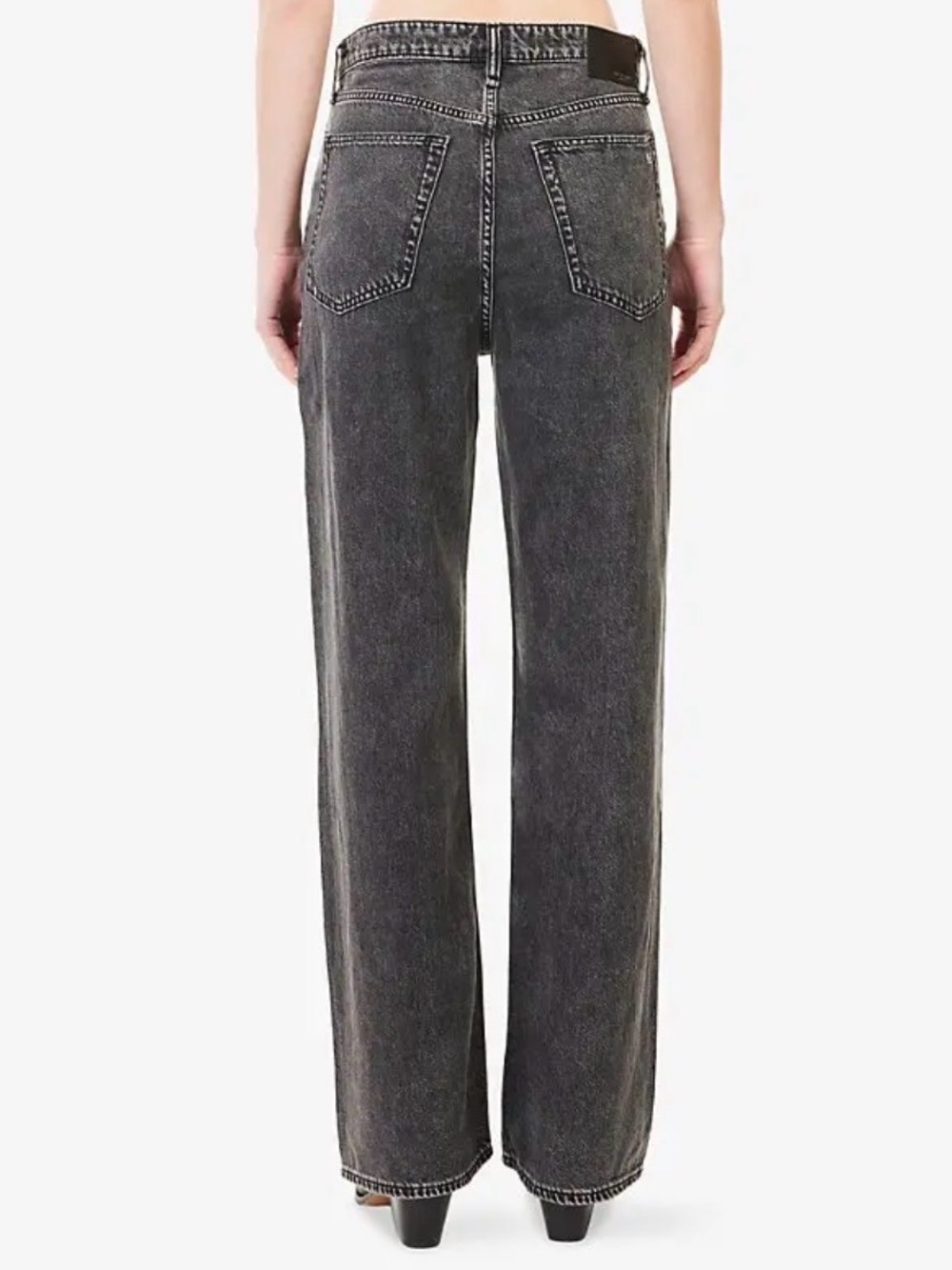 NWOT. Rag & Bone. Logan Mid-Rise Wide Leg Jean. Washed Black. Size 27. - Picture 2 of 14